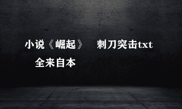 小说《崛起》 刺刀突击txt 全来自本