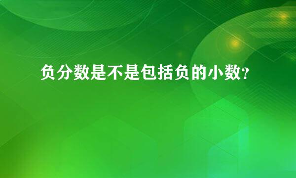 负分数是不是包括负的小数？