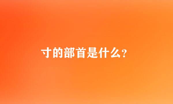 寸的部首是什么？