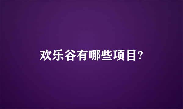 欢乐谷有哪些项目?