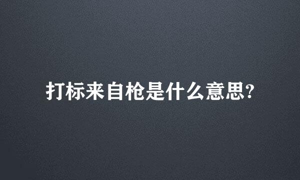 打标来自枪是什么意思?