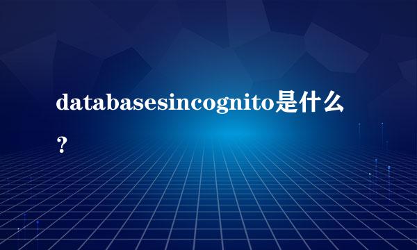 databasesincognito是什么？