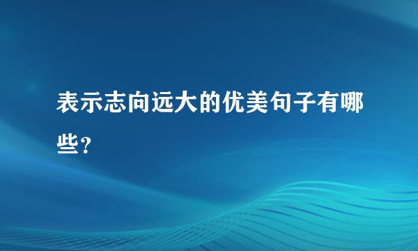 表示志向远大的优美句子有哪些？