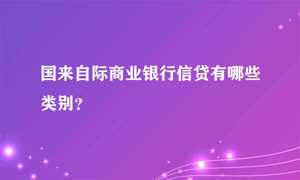 国来自际商业银行信贷有哪些类别？