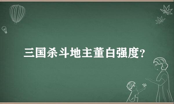 三国杀斗地主董白强度？