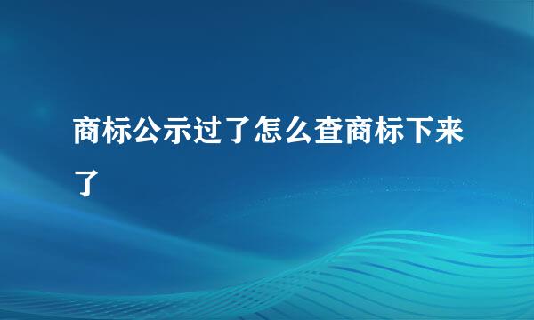 商标公示过了怎么查商标下来了