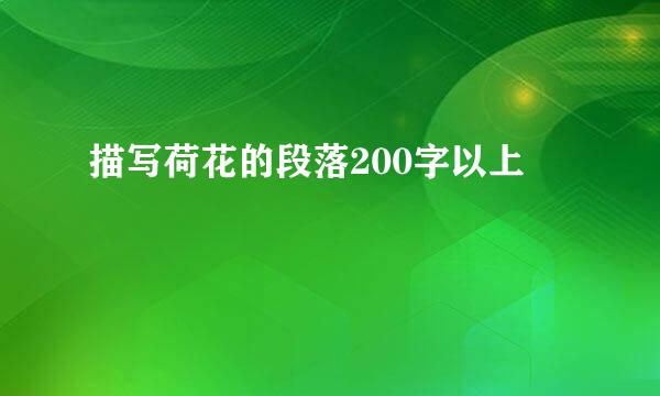 描写荷花的段落200字以上