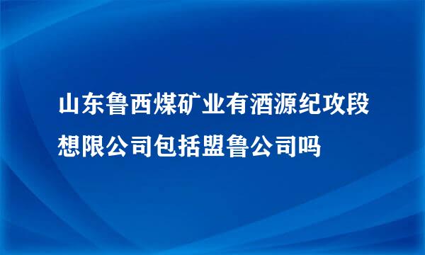 山东鲁西煤矿业有酒源纪攻段想限公司包括盟鲁公司吗