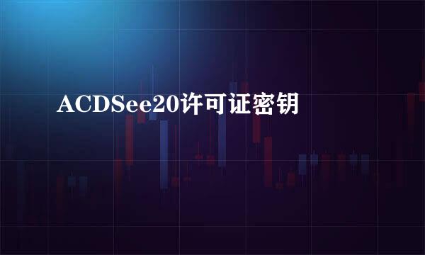 ACDSee20许可证密钥