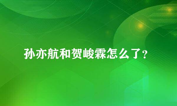 孙亦航和贺峻霖怎么了？