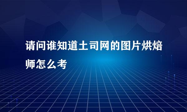 请问谁知道土司网的图片烘焙师怎么考