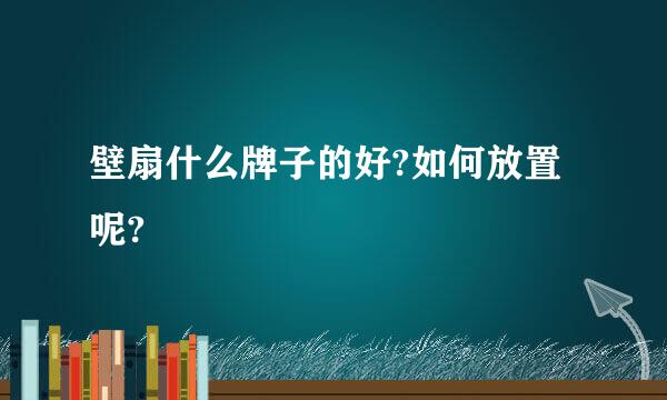 壁扇什么牌子的好?如何放置呢?