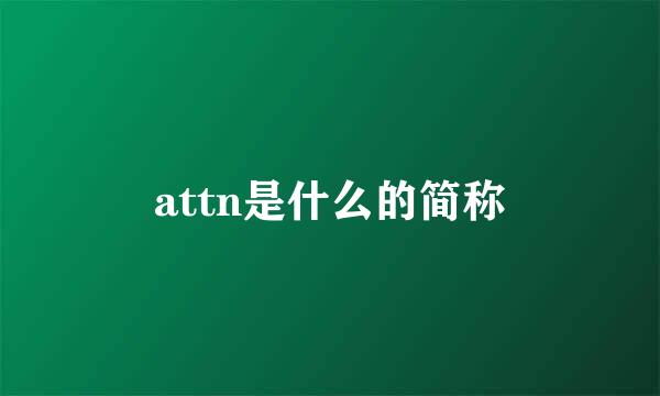 attn是什么的简称