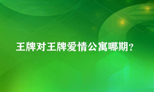 王牌对王牌爱情公寓哪期？