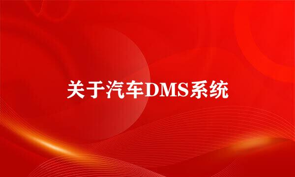 关于汽车DMS系统