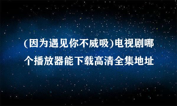 (因为遇见你不威吸)电视剧哪个播放器能下载高清全集地址