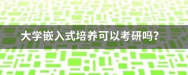 大学嵌入式培养可来自以考研吗？