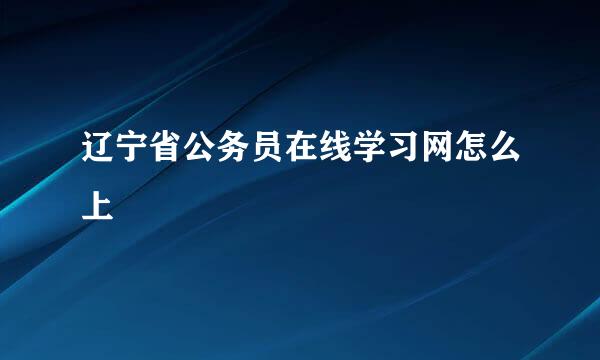 辽宁省公务员在线学习网怎么上