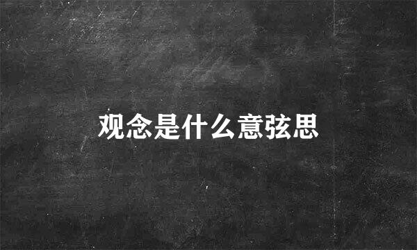 观念是什么意弦思