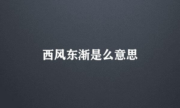 西风东渐是么意思