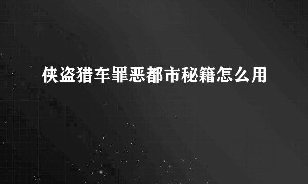 侠盗猎车罪恶都市秘籍怎么用