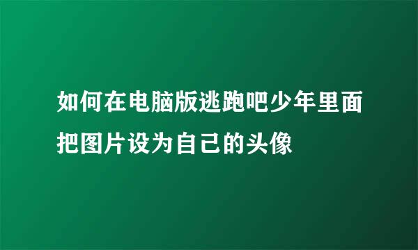 如何在电脑版逃跑吧少年里面把图片设为自己的头像