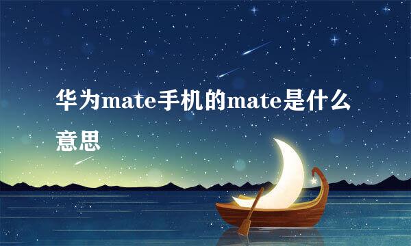 华为mate手机的mate是什么意思