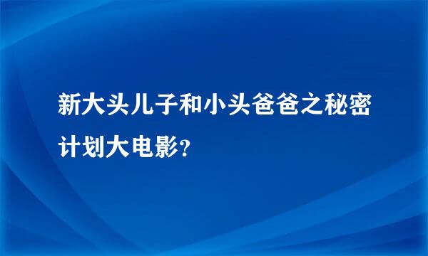 新大头儿子和小头爸爸之秘密计划大电影？