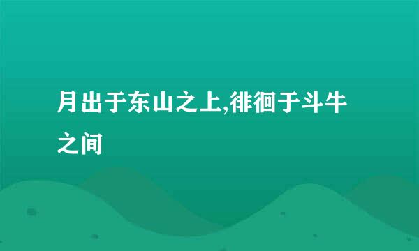 月出于东山之上,徘徊于斗牛之间