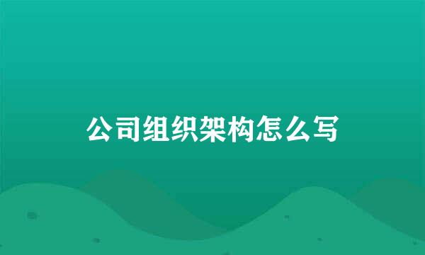 公司组织架构怎么写