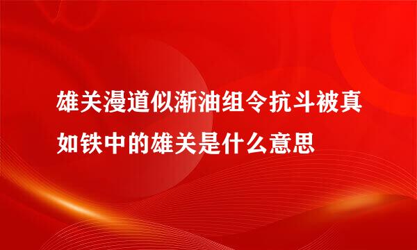 雄关漫道似渐油组令抗斗被真如铁中的雄关是什么意思