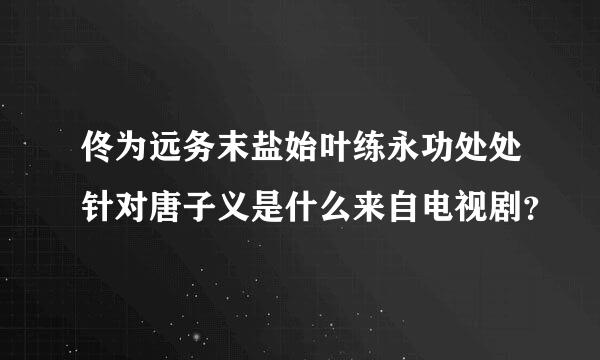 佟为远务末盐始叶练永功处处针对唐子义是什么来自电视剧？