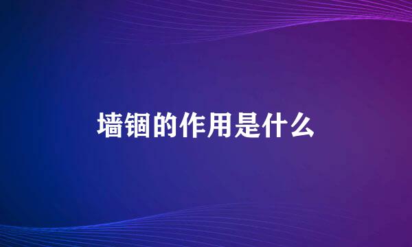 墙锢的作用是什么