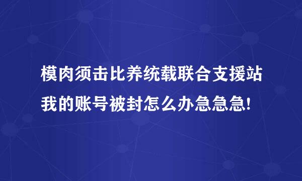 模肉须击比养统载联合支援站我的账号被封怎么办急急急!