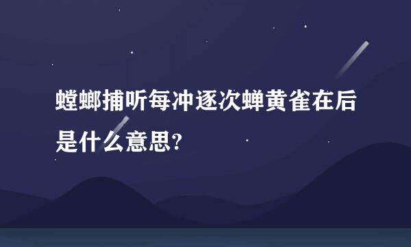 螳螂捕听每冲逐次蝉黄雀在后是什么意思?