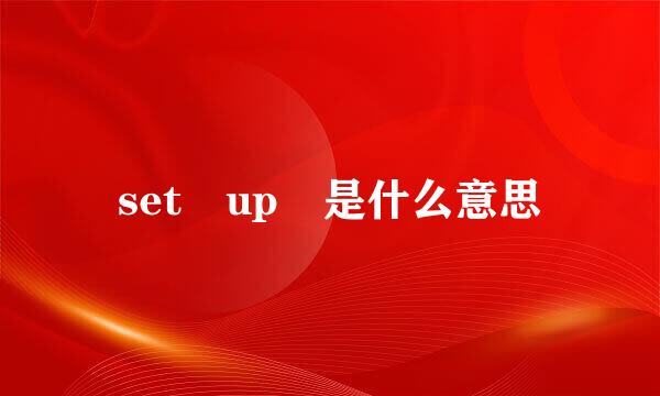 set up 是什么意思