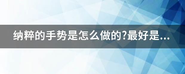 纳粹的手势是怎么做的?最好是有具体的图文解析？