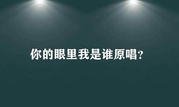 你的眼里我是谁原唱？