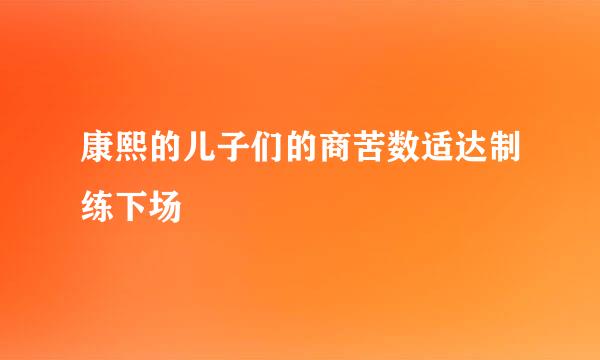 康熙的儿子们的商苦数适达制练下场