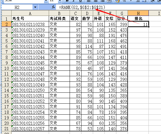 excel怎么排序名次