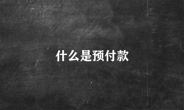 什么是预付款