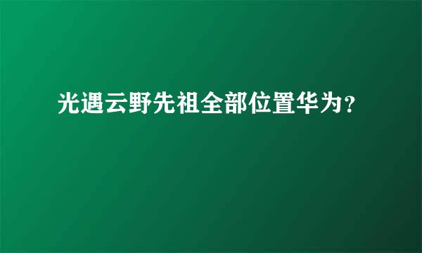 光遇云野先祖全部位置华为？