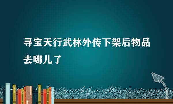 寻宝天行武林外传下架后物品去哪儿了