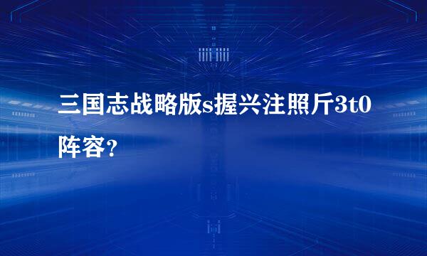 三国志战略版s握兴注照斤3t0阵容？