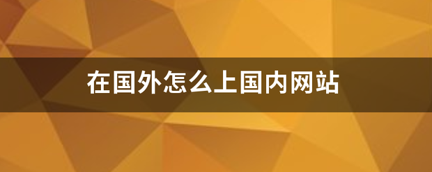 在国外怎么上国内网站