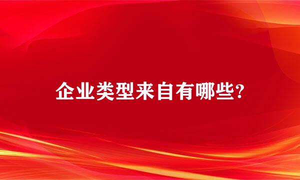 企业类型来自有哪些?