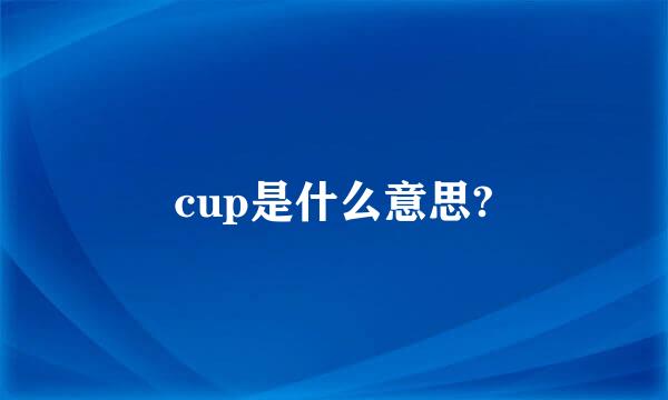 cup是什么意思?