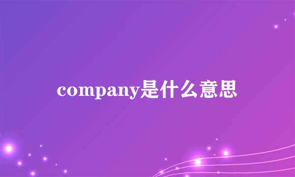 company是什么意思