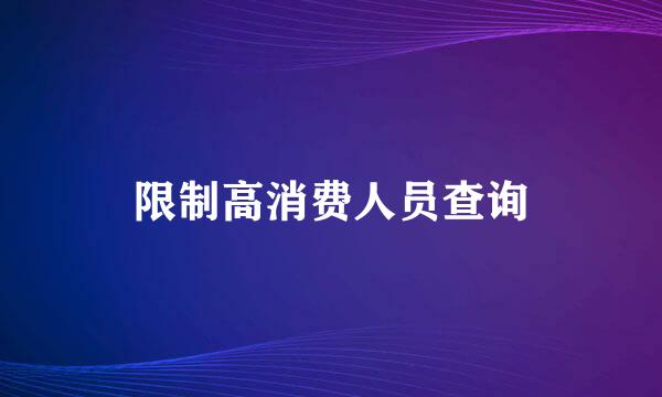 限制高消费人员查询