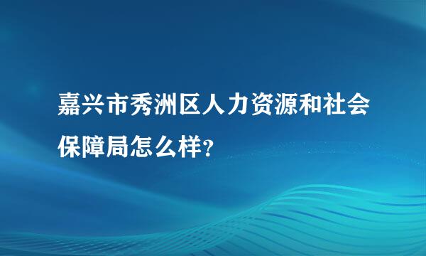 嘉兴市秀洲区人力资源和社会保障局怎么样？